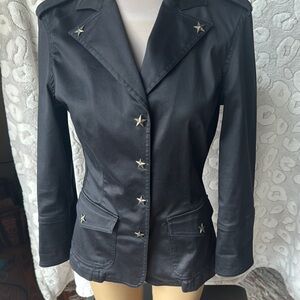 Black Star-Embellished Women's Jacket
